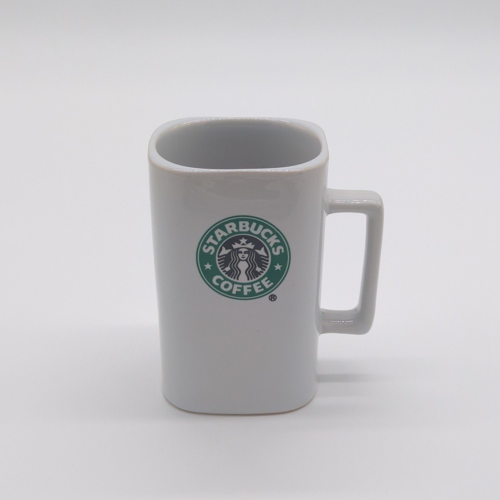 Starbucks Coffee Cup Siren logo Mug Ceramic Square White  Tea 12oz