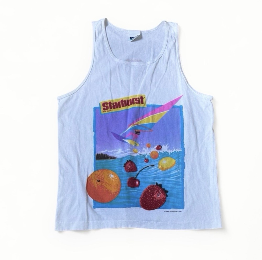 Vintage 1994 Single Stitch Starburst Taste Adventure Tank Size L CVRK Sport