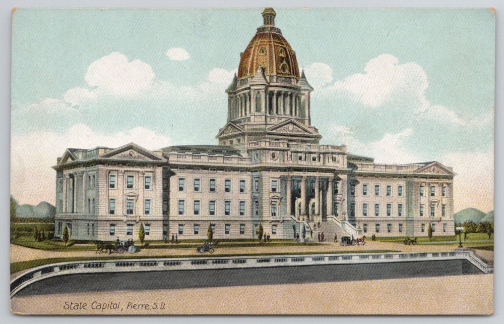 Pierre SD State Capitol Building Hugh C Leighton Postcard c.1910 German Print