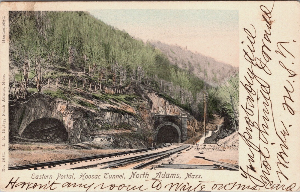 Railroad Eastern Portal Hoosac Tunnel North Adams Massachusetts Postcard c1905