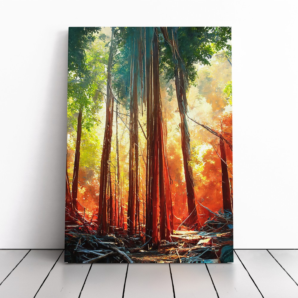 Forest No.3 Abstract Canvas Wall Art Print Framed Picture Home Office Decor-image