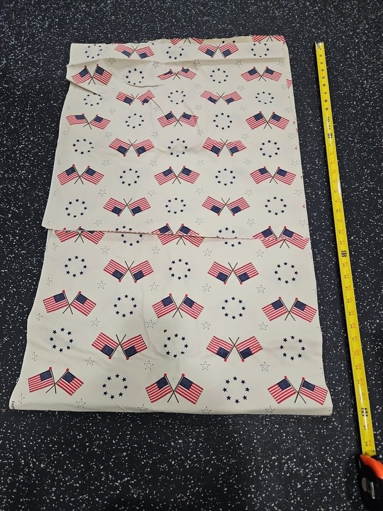 Lot of 2.5 Yards USA Flags and Stars Cotton Fabric