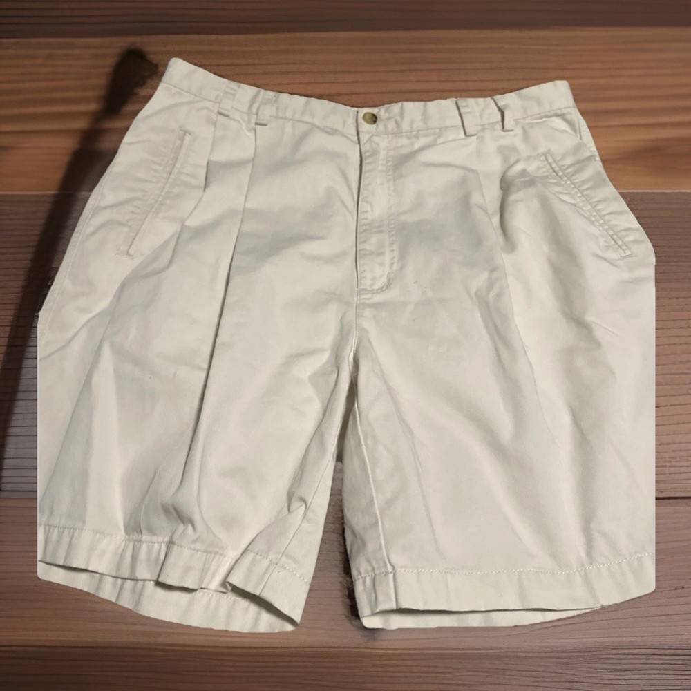 Mens Golf Shorts Size 38 Khaki Greg Norman Shark Logo Performance