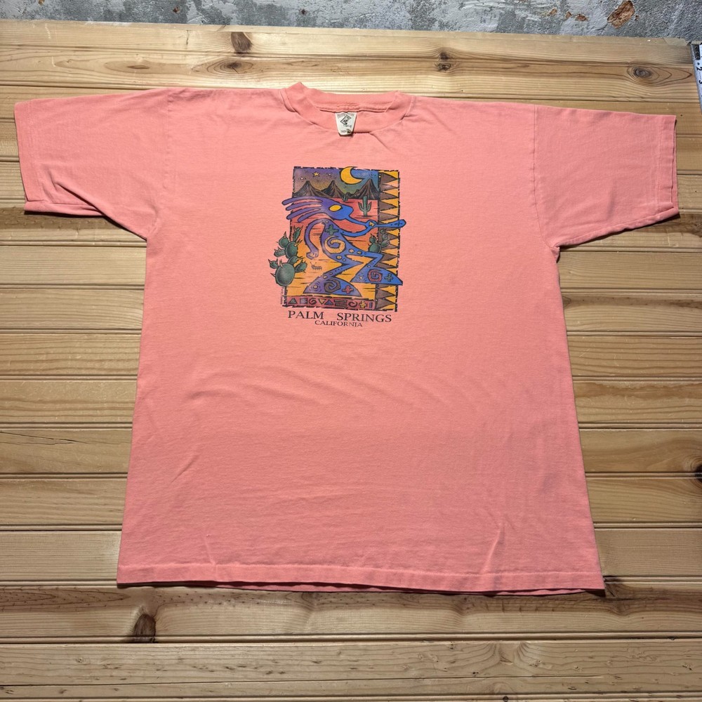 Vintage 90s Palm Springs California Kokopelli Western Souvenir T-Shirt USA - XL