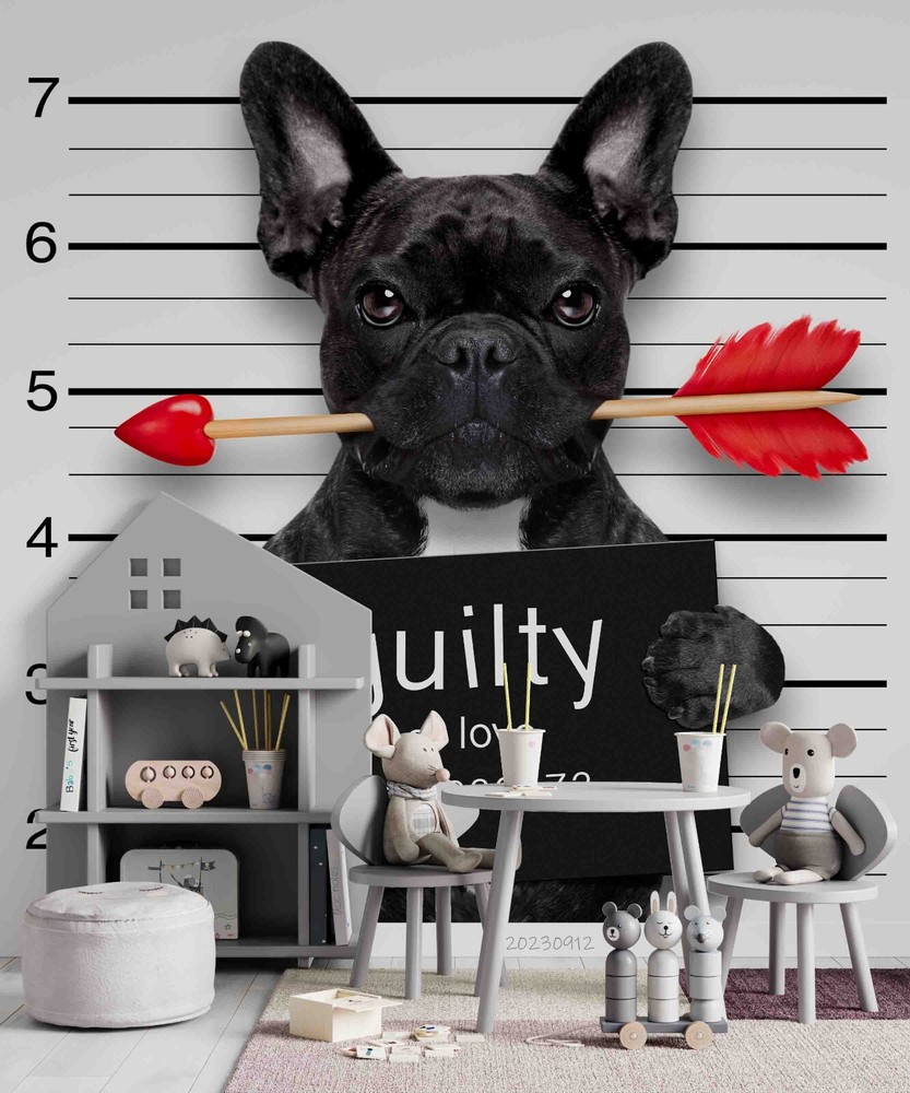 3D Animal Black Dog Cute Wall Murals Wallpaper Murals Wall Sticker