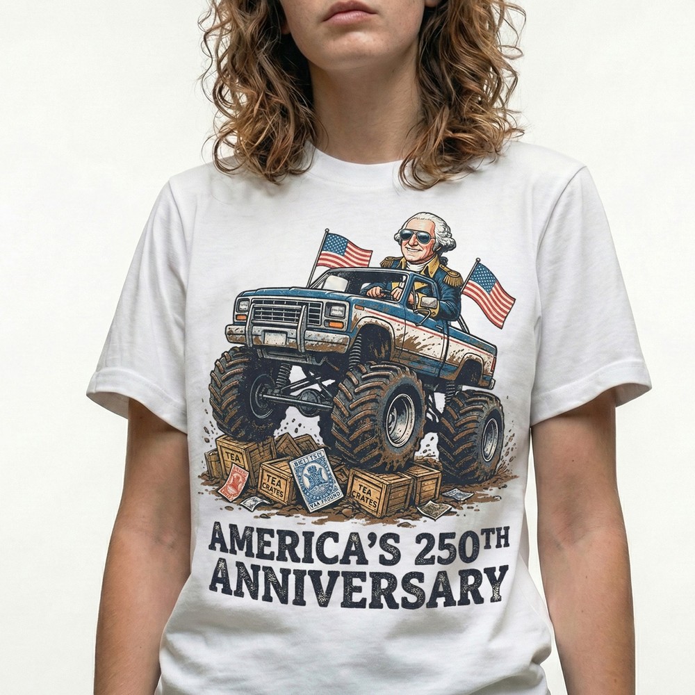 Americas 250th Anniversary T-Shirt Tea Party Monster Truck Patriotic Tee