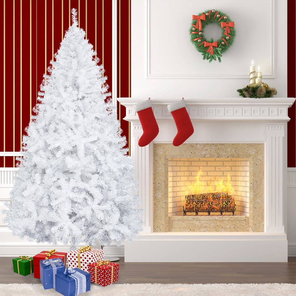 7.5 FT Christmas White Tree Artificial Decor for Xmas Holiday Decoration