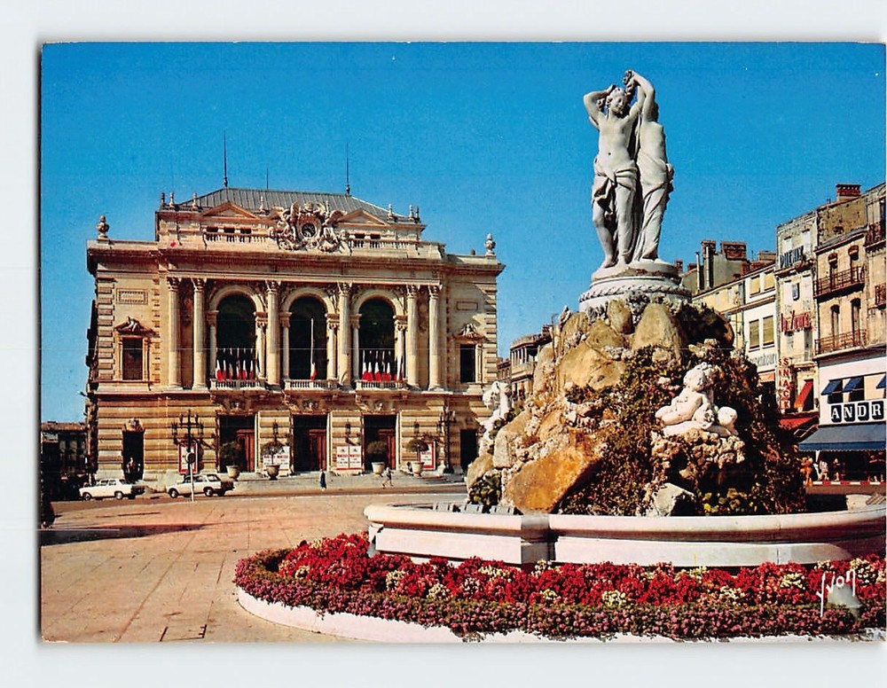 Postcard Place de la Comédie in Montpellier France