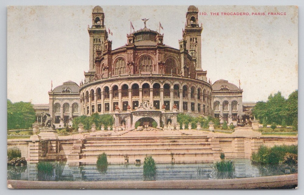 Trocadero Palace Paris France Vintage Postcard Early 1900s Architecture