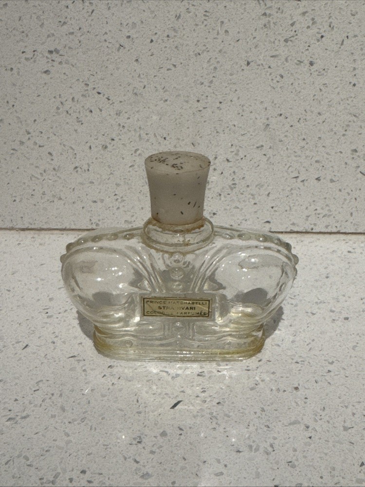 Vintage Prince Matchabelli Stradivari Crown Perfume Bottle Empty Collectable