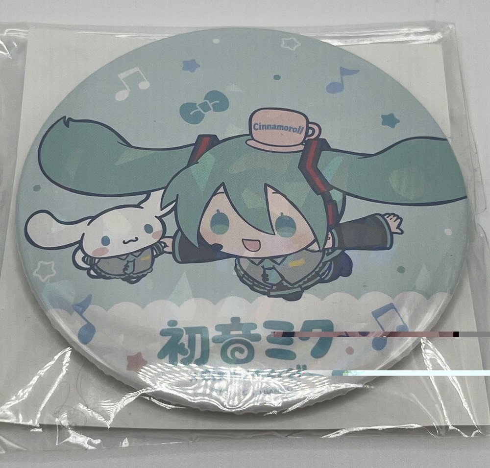 Large Hatsune Miku x Cinnamoroll Collab Pin Badge (Sanrio, Vocaloid, Proseka)