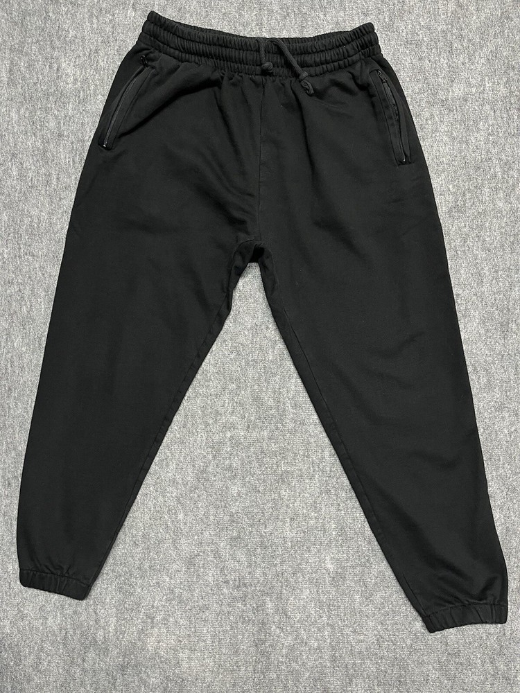 Yeezy Season 6 Jogger Sweatpants Mens Large Heavyweight Black Zippered Pockets