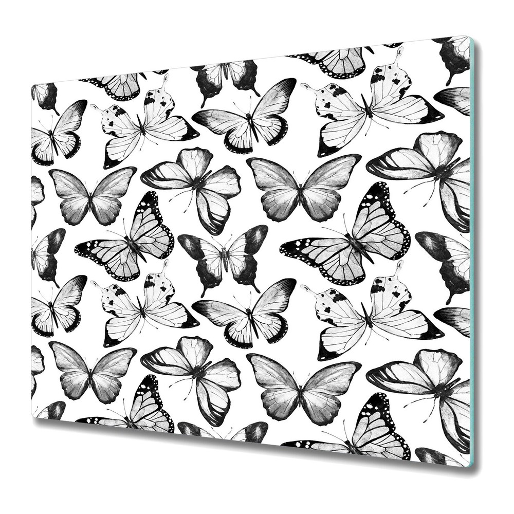 Glass Surface Protector Watercolour Butterfly Black and White 60x52
