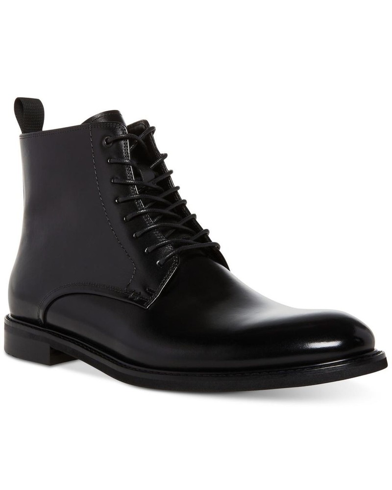 Steve Madden Yenith Black Leather Pull-Tab Boots for Men Size 9 M