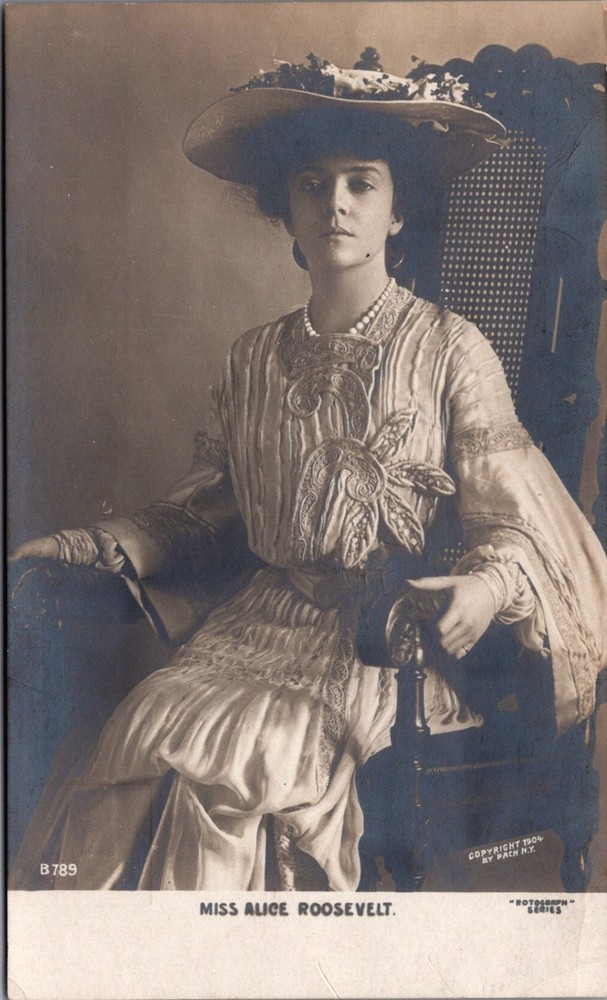 1904 Alice Roosevelt Portrait Postcard RPPC Pach N.Y. Rotograph Co. B789