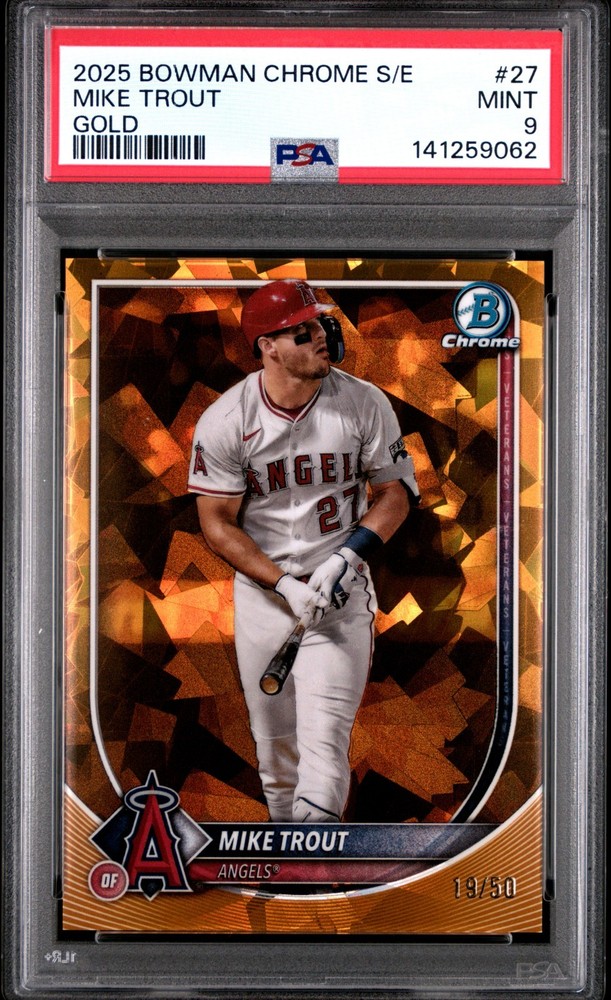 2025 Bowman Chrome Sapphire Mike Trout Gold /50 - PSA 9 - POP 1 - NO 10 exists