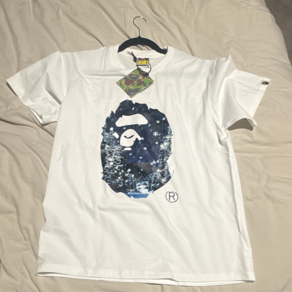 Men's Purple Bape Short Sleeve T-Shirt Crew Neck Size Medium