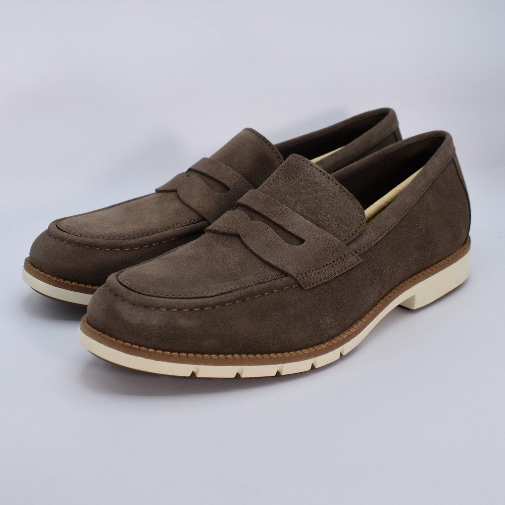 Cole Haan Suede Penny Loafers Shoes Mens Size 10 Truffle Brown Leather C41635