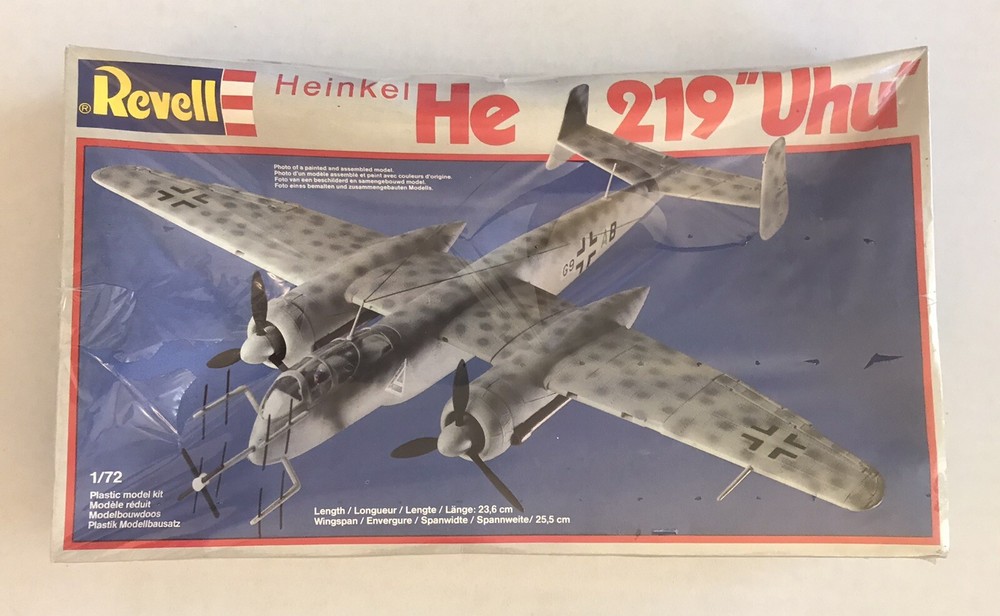 Revell 1/72 Heinkel He 219 Uhu Plastic Model Kit 4127 NIOB Vintage 1983