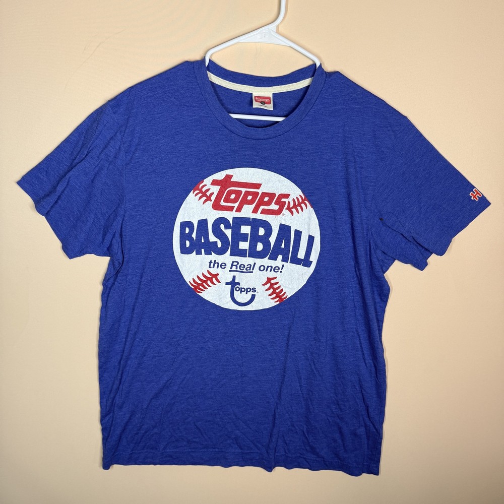 Homage Tops Baseball Graphic Print Tee T-Shirt Blue Men's Size XL