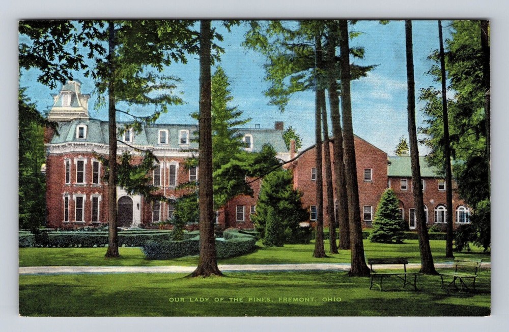 Fremont OH-Ohio, Our Lady of the Pines, Antique Vintage Souvenir Postcard