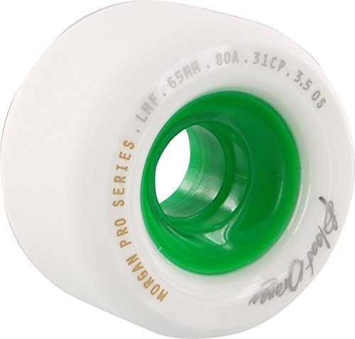 High-Performance Blood Orange Morgan 65mm 80a White/Green Longboard Wheels Set of 4
