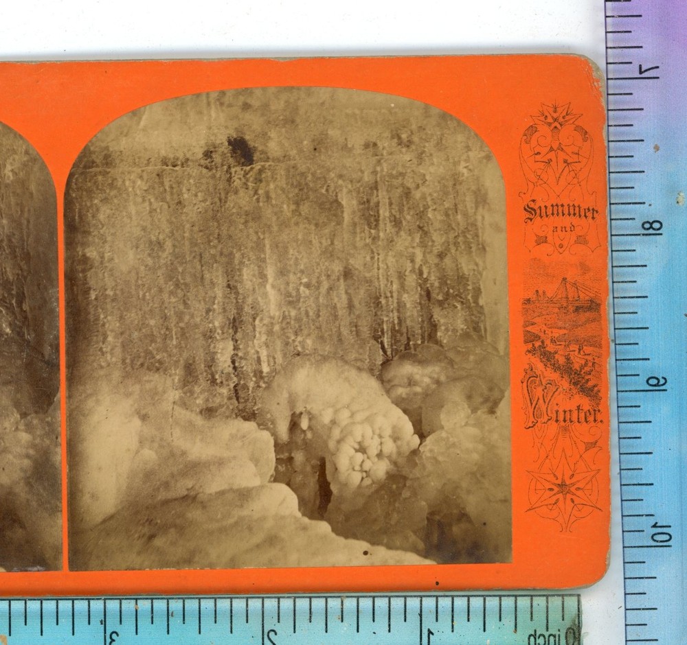 Frozen Winter Scene at Niagara Falls  Stereoview
