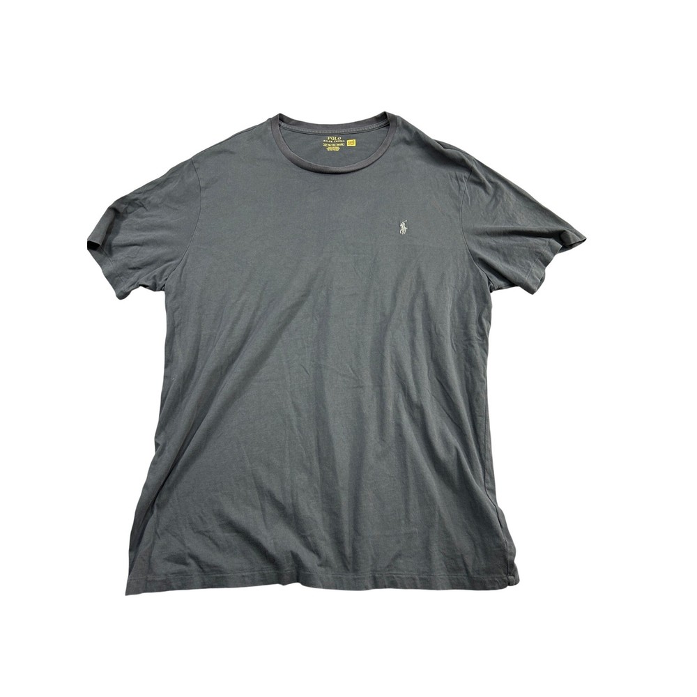 Polo Ralph Lauren Mens Gray Crew Neck T Shirt Pony Logo Casual Short Sleeve, XLT
