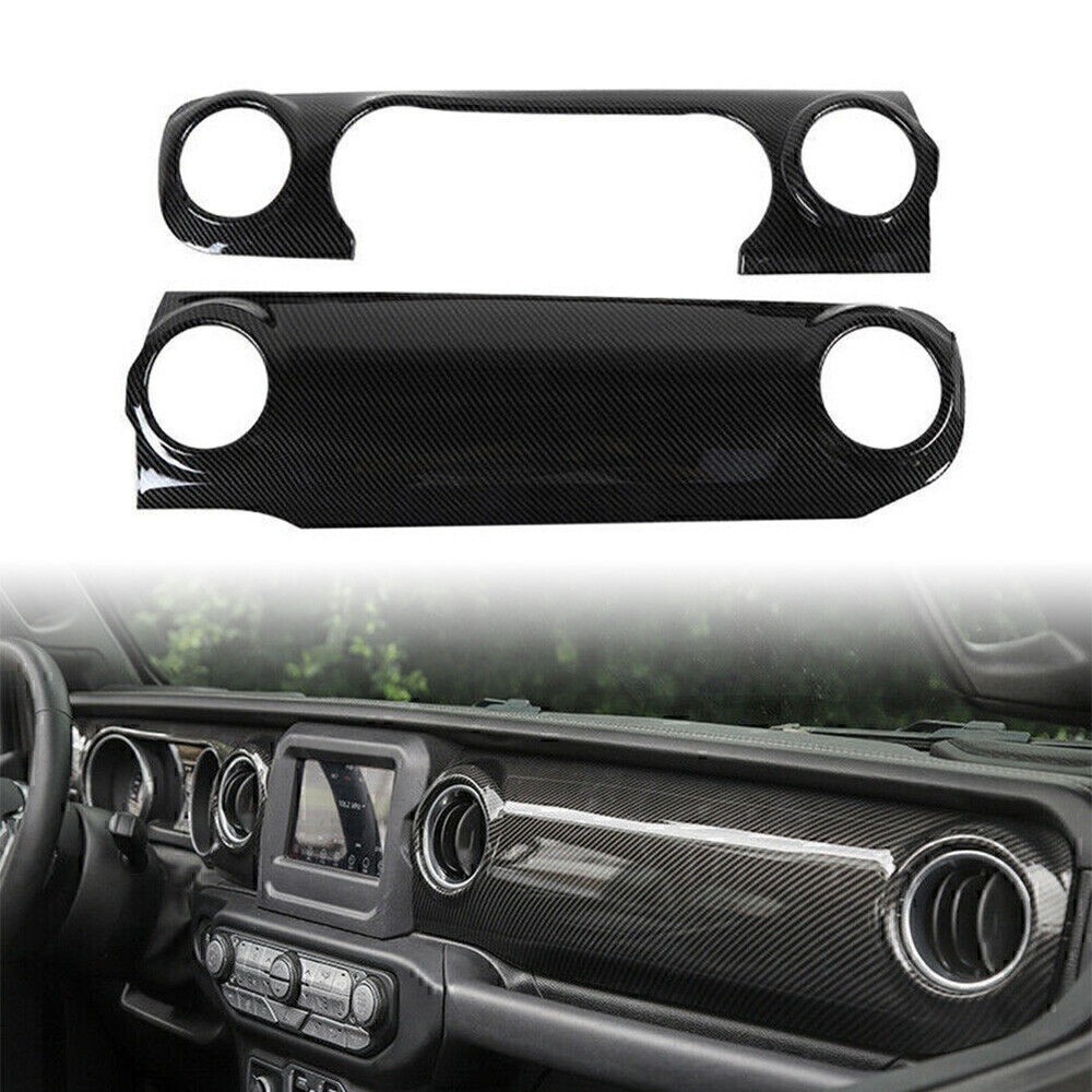 Black Central Console Dashboard Panel For Jeep Wrangler JL JLU 2018+ &JT 2020+