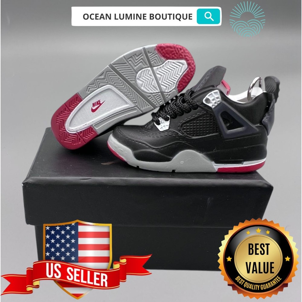 Air Jordan 3D Mini Sneaker Keychain, Shoe Keyring Shoe Box, Display Box Option