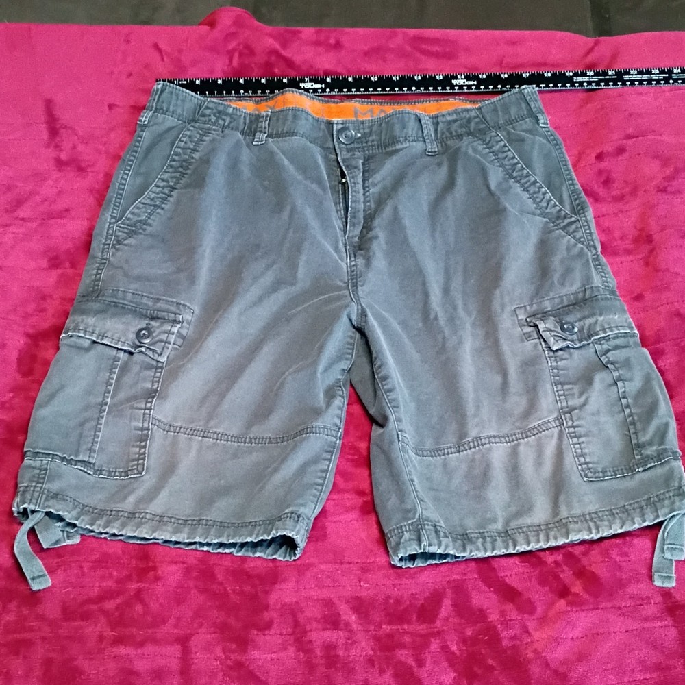 Urban Pipeline Cargo Shorts Mens Gray Cotton Spandex Flat Front Pockets(0145