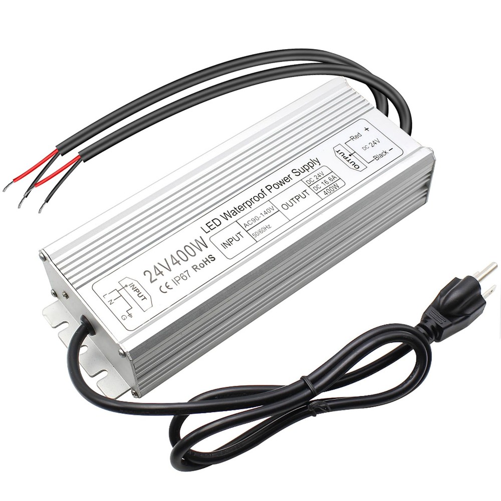 24V 400W LED Power Supply, IP67 Rainproof Waterproof Outdoor Driver,AC 90-140...