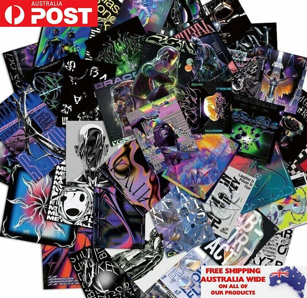 40pcs Psychedelic Vaporwave Sticker Pack Waterproof Graffiti Phone Decal Gift