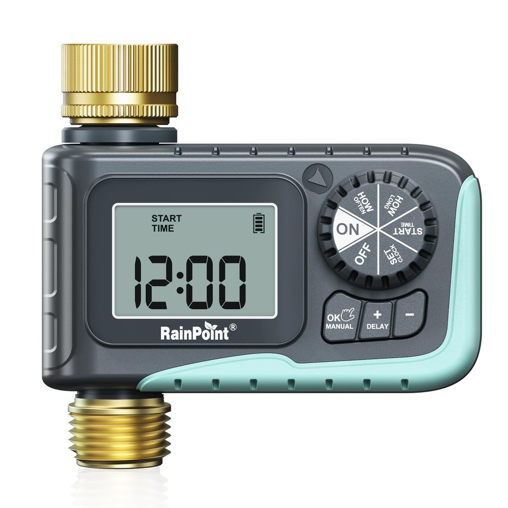 Programmable Garden Hose Timer with Brass Inlet and Outlet