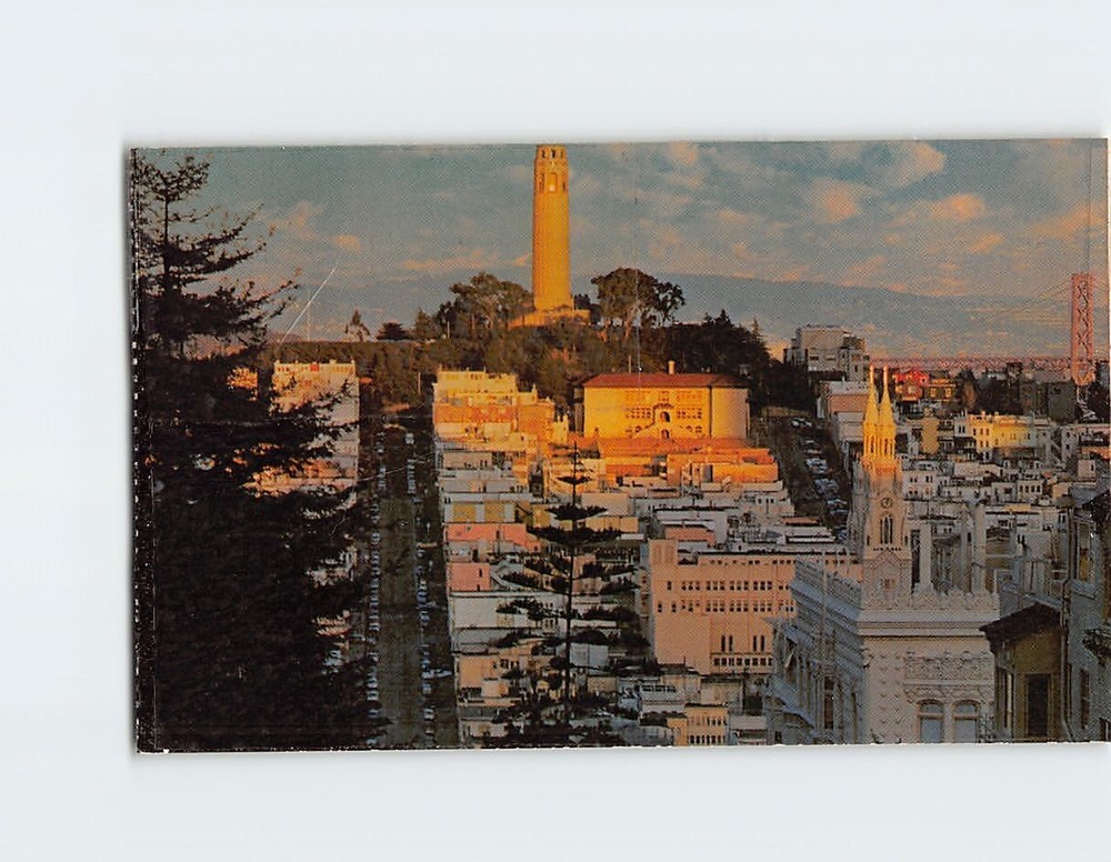 Postcard Historic Telegraph Hill And The Famous Coit Tower San Francisco CA USA