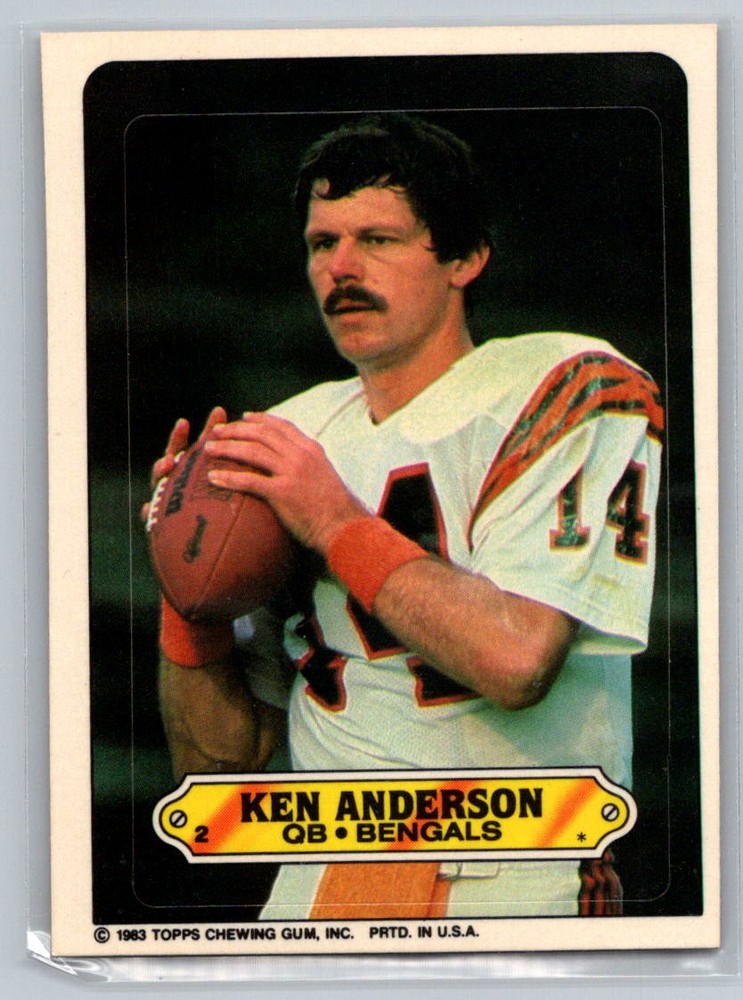 1983 Topps Ken Anderson Cincinnati Bengals Sticker #2 NFL Vintage Collectible