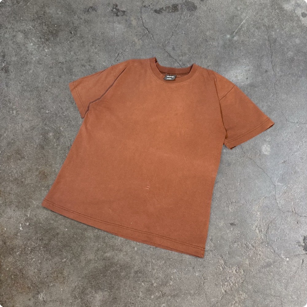 Vintage 90s Ellemenno Sun Faded Brown Blank T Shirt Made In USA Boxy M-L