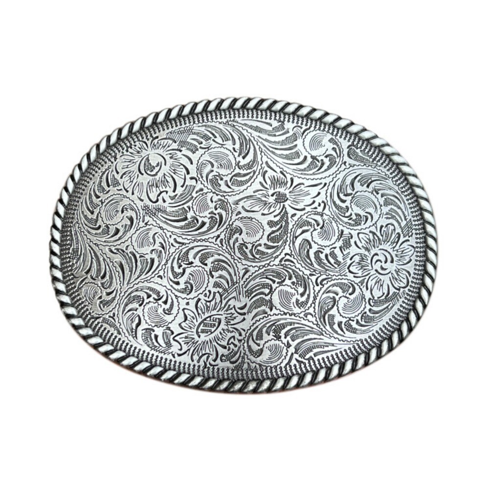 Western Belt Buckle for Men Women Cowboy Rodeo Vintage Style Wear Floral Pattern