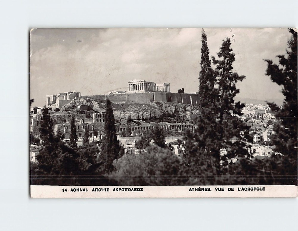 Postcard Acropolis of Athens and the Parthenon Greece