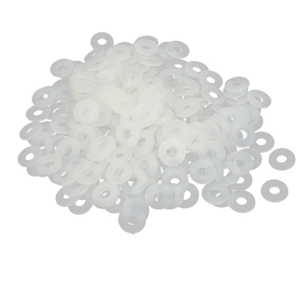 M4 x 10mm x 1mm Nylon Flat Insulating Washers Spacers Fastener grey white 300PCS