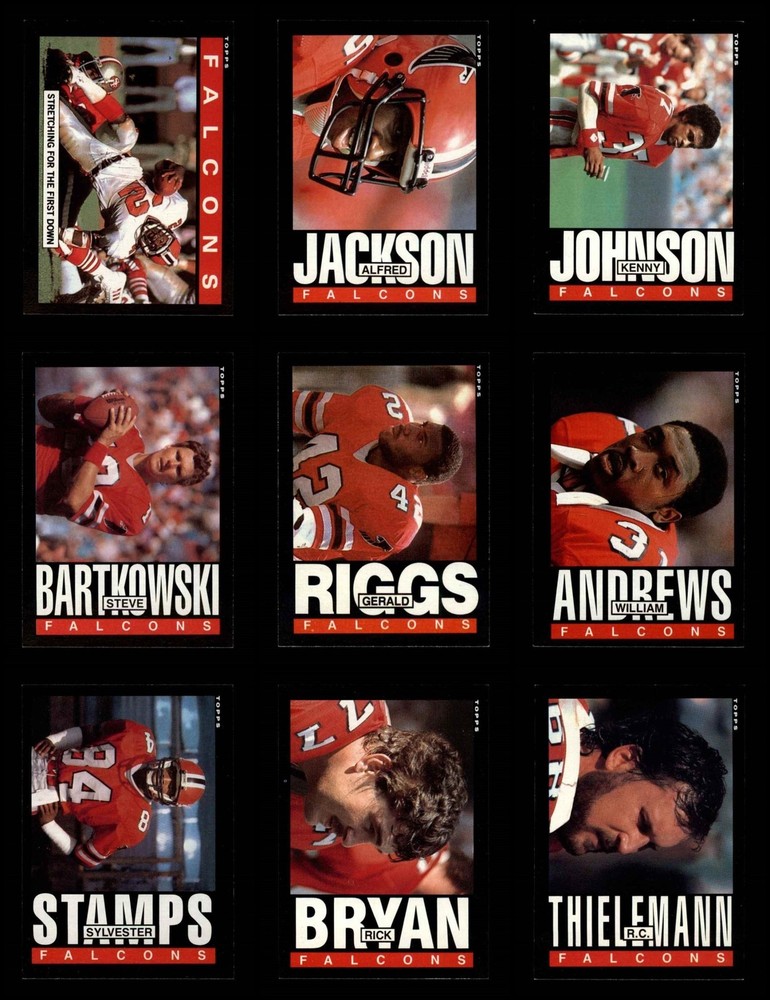 1985 Topps Falcons Almost Complete Team Set 8 - NM/MT 7075115 (11 / 12 cards)