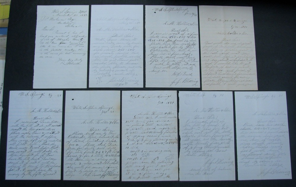 #19 - 9 old 1881 WHITE SULPHUR SPRINGS, MONTANA TERRITORY letters to HELENA