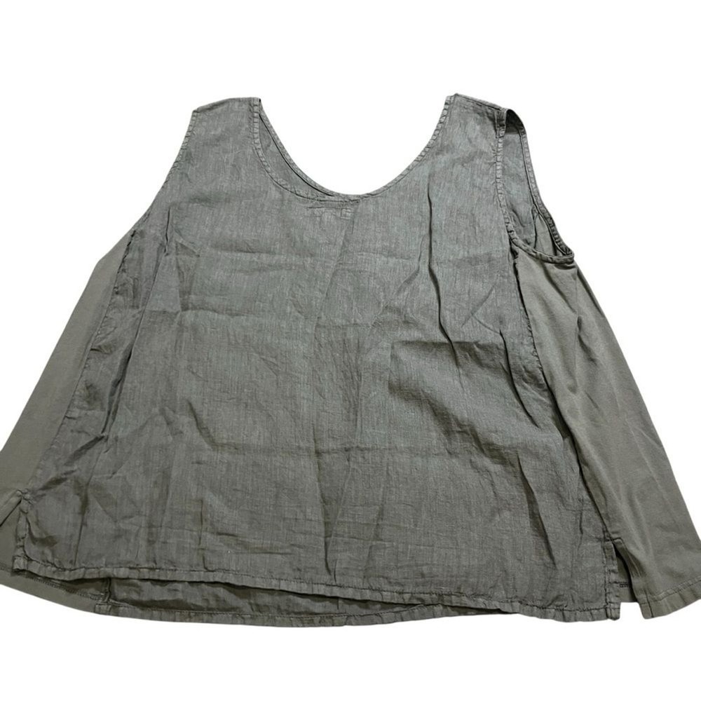 Flax Womens Linen Fundamental Tank Urban Downtown Tank Size XL Lagenlook