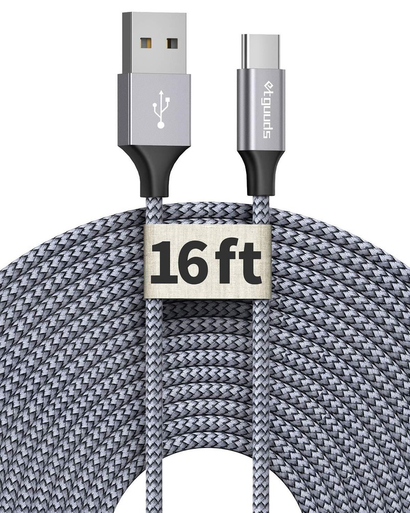 etguuds 16ft Extra Long USB C Cable USB-A 2.0 to USB-C Cable Fast Charging Ty...