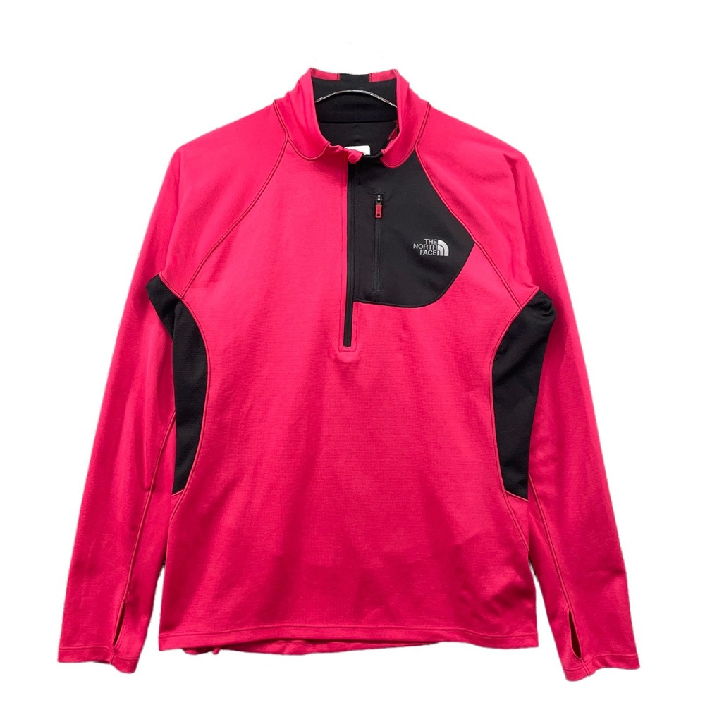 The North Face 1/4 Zip Womens Large Pink Impulse Flashdry Thumbholes Running