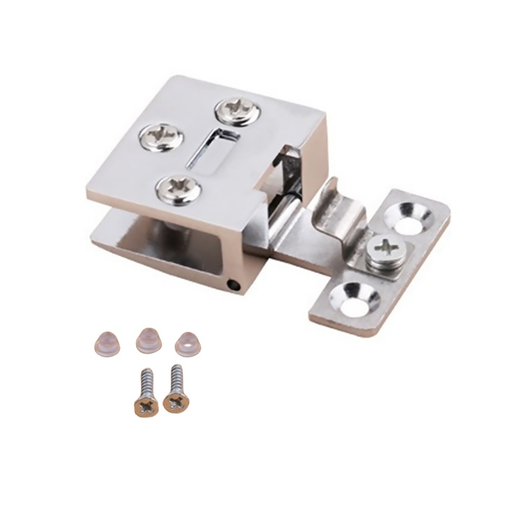 Glass Door Hinge Wine Cabinet Door Hinge No-Punch Frameless Cabinet Accessories