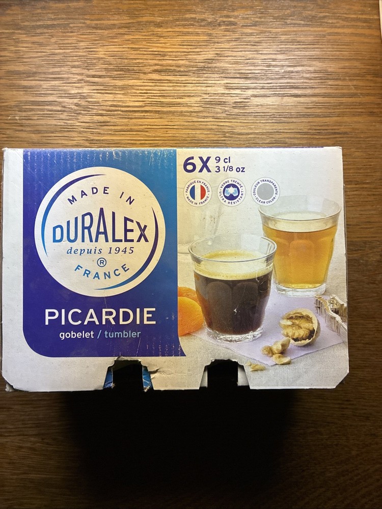 Duralex 1023A B06 Picardie Gobelet Tumbler 9 CL 3 1/8 oz Set of 6 France New