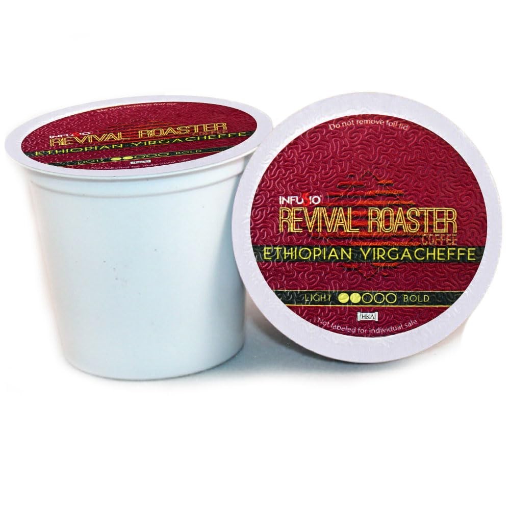 Coffee Pods – 96 Count, Ethiopian Yirgacheffe (Light Roast Coffee) Single Ser...