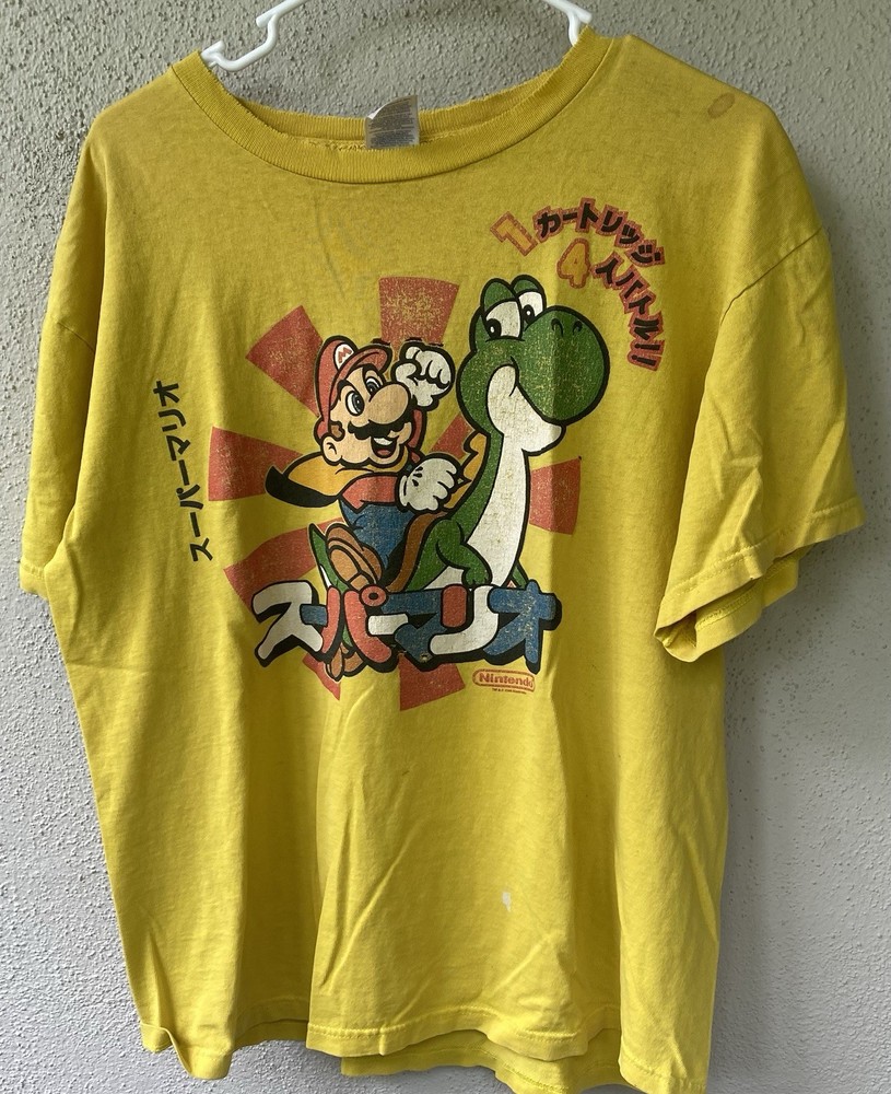Delta Pro Weight Men's Yellow Mario Yoshi Graphic Cotton Crew Neck T-Shirt L