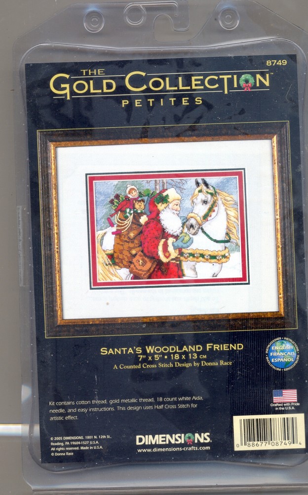 Gold Collection Petites Cross Stitch Santa's Woodland Friend Donna Race